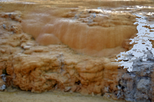 close-up views of the edges of the geyser