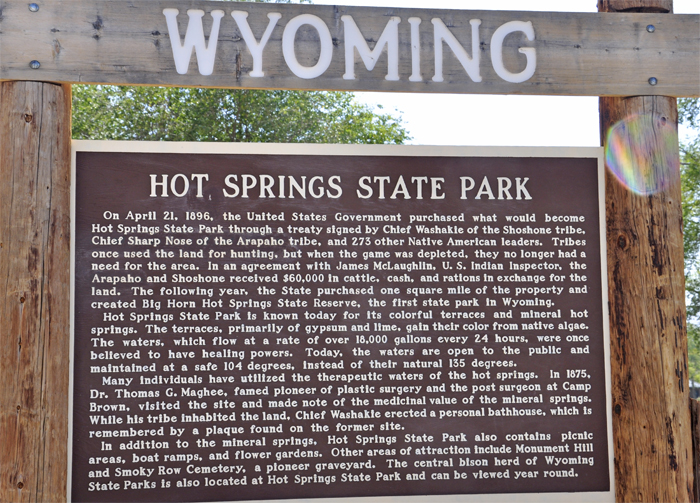 sign about Hot Springs State Park