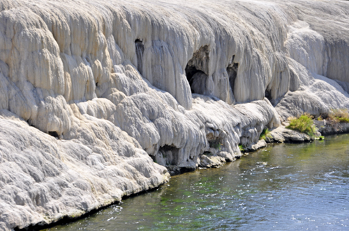Travertine formation at Rainbow Terrace in Hot Springs State Park