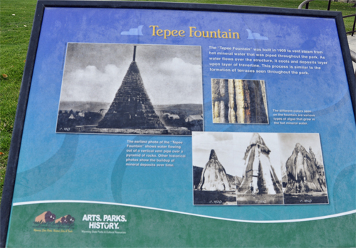 sign about the Tepee fountain