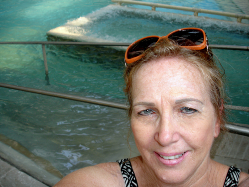 Karen Duquette enjoying the mineral springs