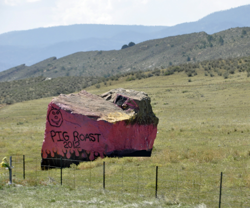 a giant pink rock