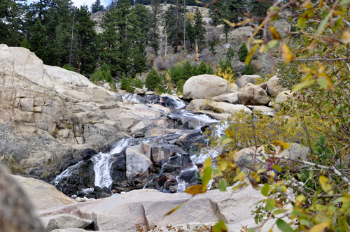 waterfall and fall foliage at Rocky Mountain National Park