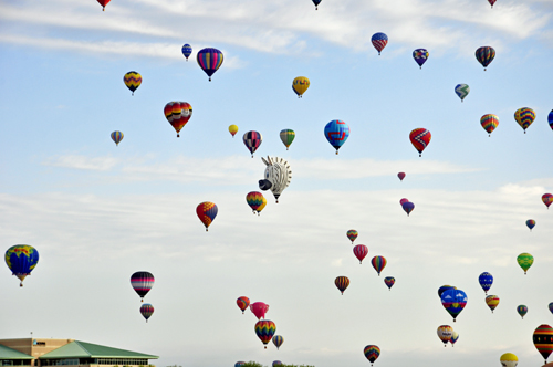 mass ascension at the Albuquerque Hot Air Balloon Fiesta