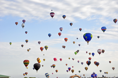 mass ascension at the Albuquerque Hot Air Balloon Fiesta