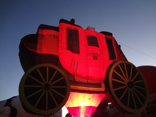 Wells Fargo stagecoach with a glow