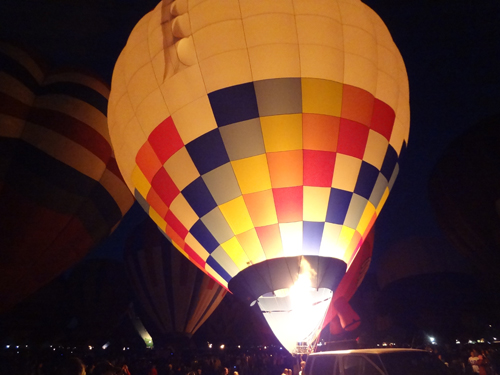 hot air balloons glowing