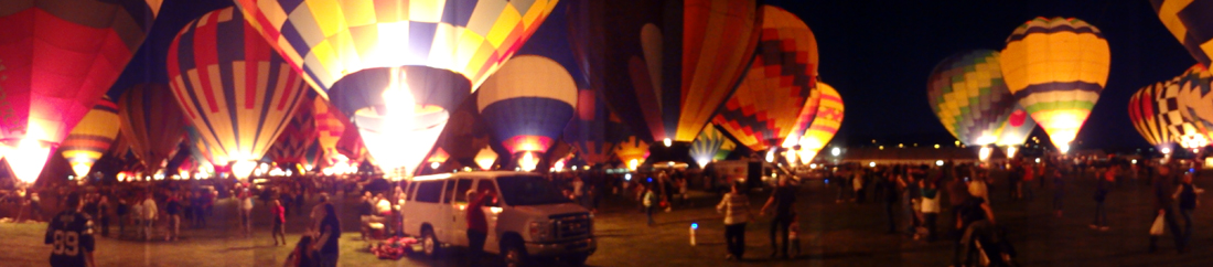 lots of hot air balloons glowing