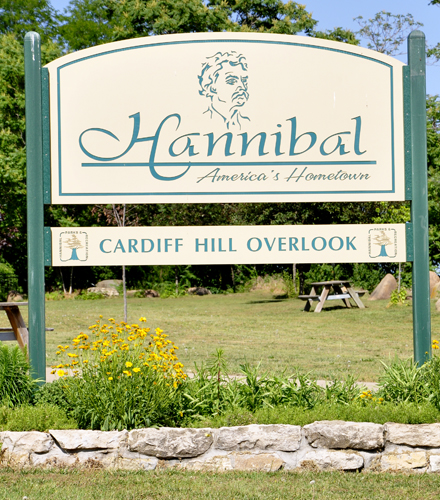 sign about Cardiff Hill Overlook in Hannibal