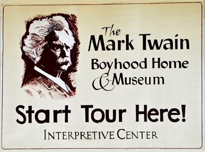 sign for the tour of the Mark Twain Museum