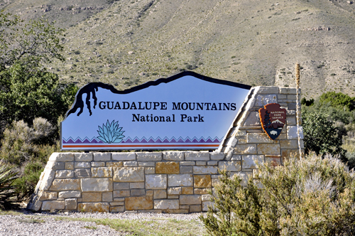 sign: Guadalupe Mountains National Park