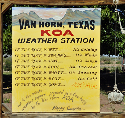 Van Horn, Texas KOA weather station