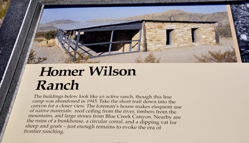 information sign about Homer Wilson Ranch