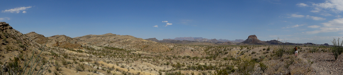 panorama of Emery Peak from the Scenic Drive Overlook at Big Bend