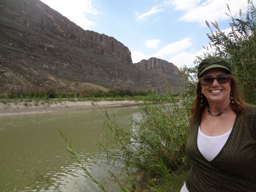 Karen Duquette at the the gap in the Santa Elena Canyon