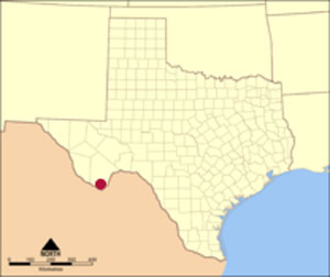 map of Texas showing location of Big Bend National Park