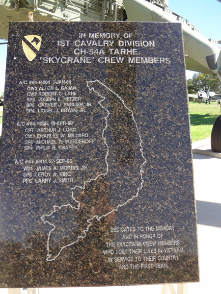 sign in memory of 1st cavalry division