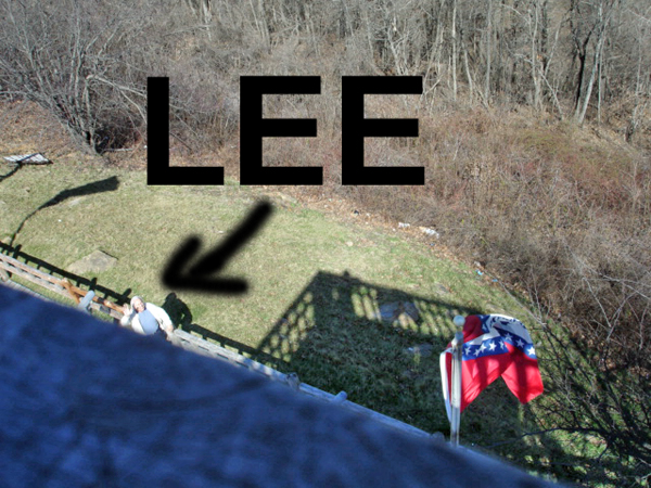Lee Duquette at the bottom of the tower