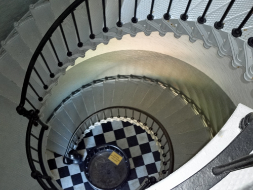 the 203 step spiral staircase to the top of the lighthouse
