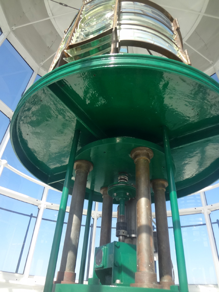 the Fresnel Lens at the top of the lighthouse