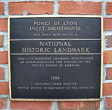 sign: Ponce De Leon Lighthouse - a National Historical Landmark