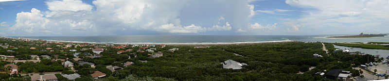 Panoramic view of the Atlantic Ocean from the observation deck of the Ponce De Leon Inlet Light Station