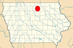 map of the state of Iowa showing location of Clear Lake