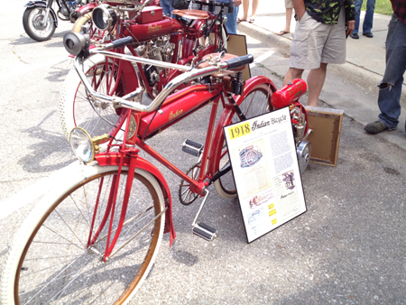 a vintage bike on display