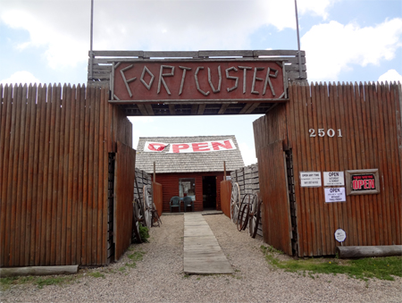 The entrance to the Fort Custer Maze