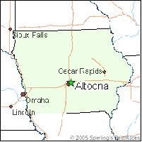 map showing location of Altoona in Iowa