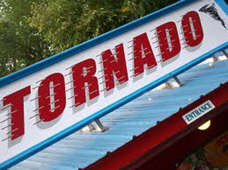 Entrance to The Tornado roller coaster at Adventureland