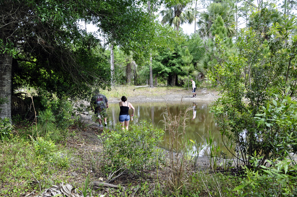 exploring around the pond at Riverbend Park in Jupiter, FL
