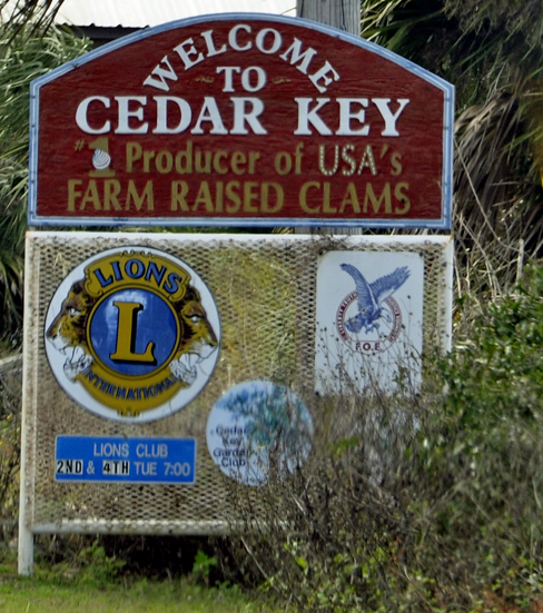 sign: Welcome to Cedar Key