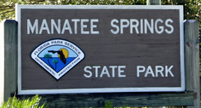sign: Manatee Springs State Park