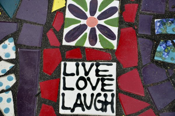 walkway tile, live love laugh