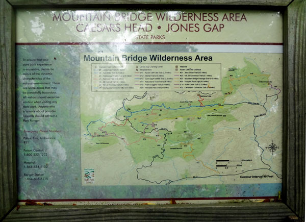 trail map at Raven Cliff Falls