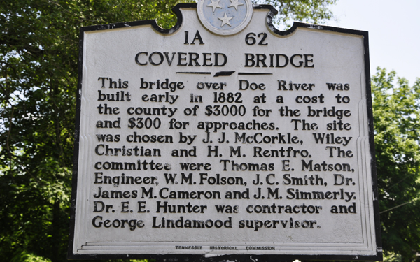 sign about the covered bridge