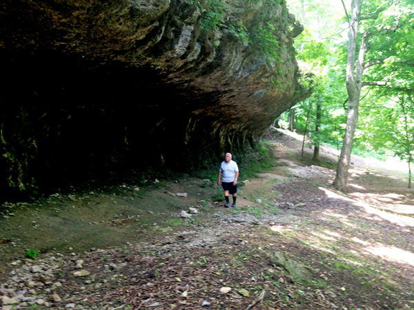 Lee Duquette under the Rock Cave