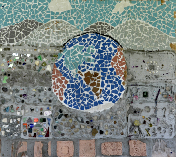a globe mosaic in Old Town, Berea, KY