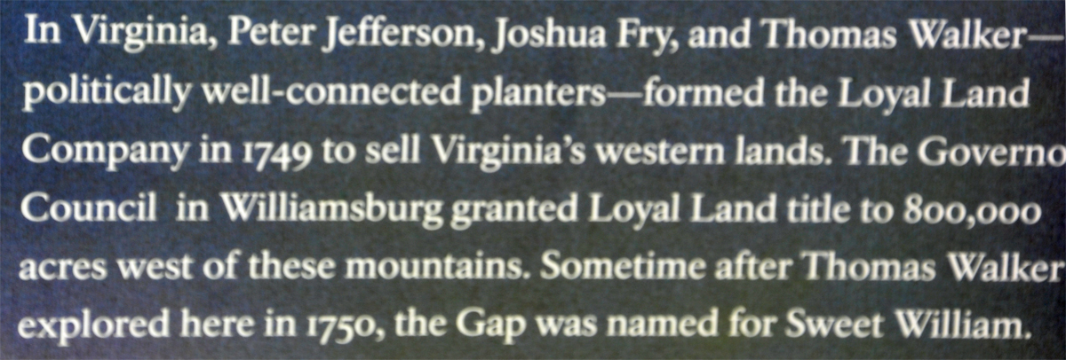 sign about Virginia and the Gap