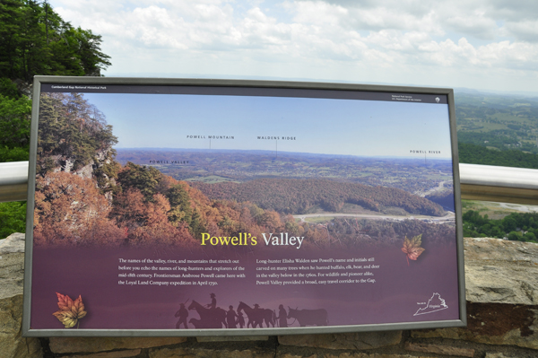 sign about Powell's Valley
