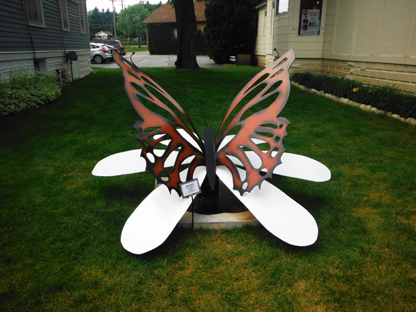 butterly sculpture in Frankenmuth