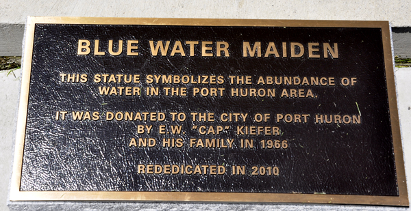 sign about the Blue Water Maiden 