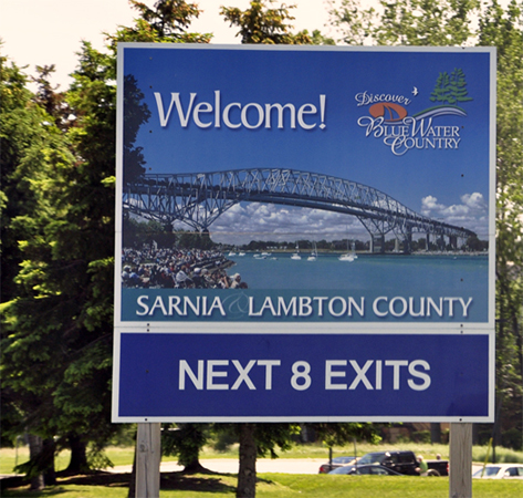 welcome to Sarina Lambton County sign