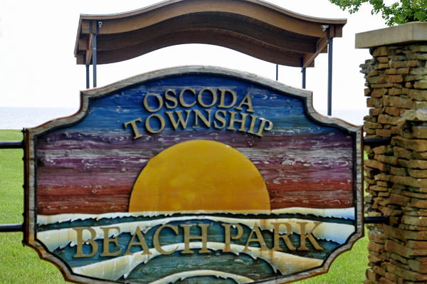 sign: Oscoda Township Beach Park