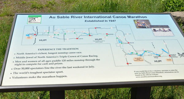 map sowing route of the Au Sable River Canoe Marathon