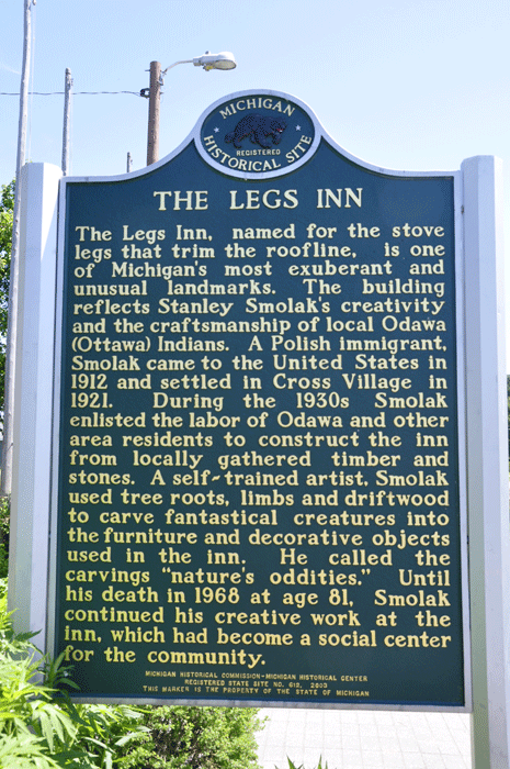 sign about The famous Legs Inn