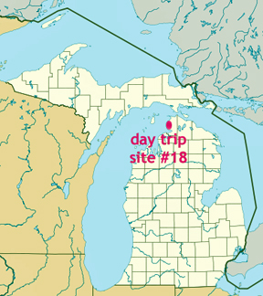 map of Michigan showing location of The Tunnel of Trees