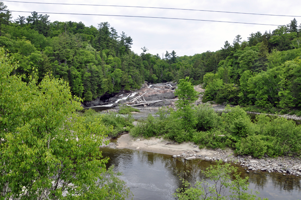 View of Chippewa Falls from the bridge on Highway 17