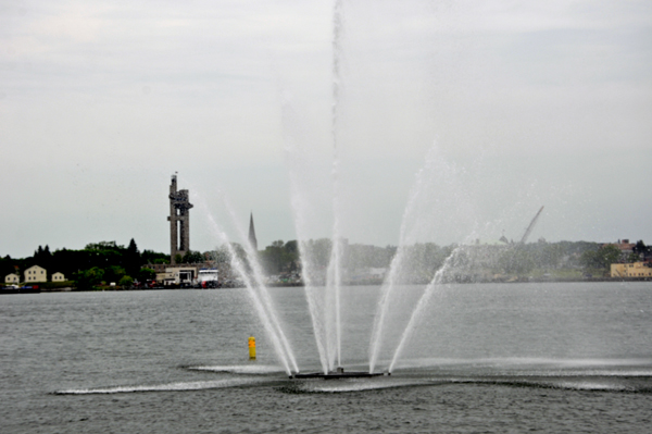 water fountain and the Tower of History